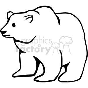 The image is a simple black and white line art or outline of a bear. It's an abstract silhouette that does not specify the exact type of bear (polar, grizzly, black, or brown bear) as it lacks the specific physical characteristics that would differentiate one species from another in color or detailed body markings.