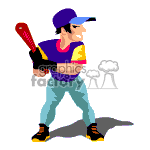 Animated baseball player waiting for the pitch.