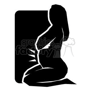 Pregnant Woman Kneeling holding still