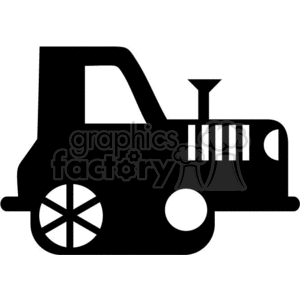 This image features a stylized silhouette of a combine harvester, which is a piece of agricultural machinery used for harvesting crops. The silhouette is simple and bold, making it ideal for vinyl-ready applications, signage, and graphic design projects related to agriculture, farming, and harvest themes.