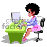 Women working on her computer