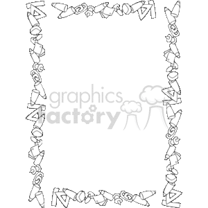 In the image, we have a clipart-style border that features a variety of school supplies. This includes items such as pencils, crayons, rulers, and paper. The objects are arranged in a repeating pattern that creates a decorative frame around the border of the image. The design is likely intended for use in educational materials, classroom decoration, or any school-related documents to add a playful and thematic touch to the presentation of the content.