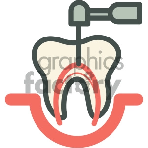 root canal dental vector flat icon designs