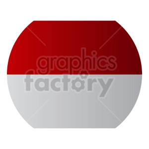 The clipart image shows a rounded rectangular representation of the flag of Indonesia. The flag consists of two equal horizontal bands, with red on top and white on the bottom.