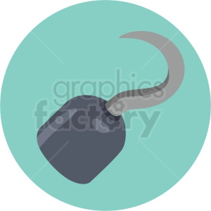 pirate hook hand vector clipart on circle background