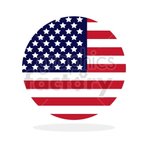 The image features a stylized representation of the American flag with a circular design. The flag's iconic stars and stripes are arranged in a way that gives the shape of a circle or sphere, but in a slightly abstract or minimalist manner. The top half displays the stars on a blue background, while the bottom half shows the red and white stripes.