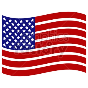 The image is a clipart representation of the flag of the United States of America (USA). It shows the iconic red and white stripes along with the blue field on the top-left corner containing white stars.